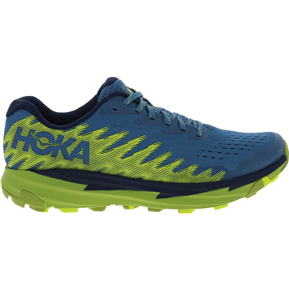 Hoka One One Torrent 3 Trail Running Shoes - Mens Blue Steel Citron Side View