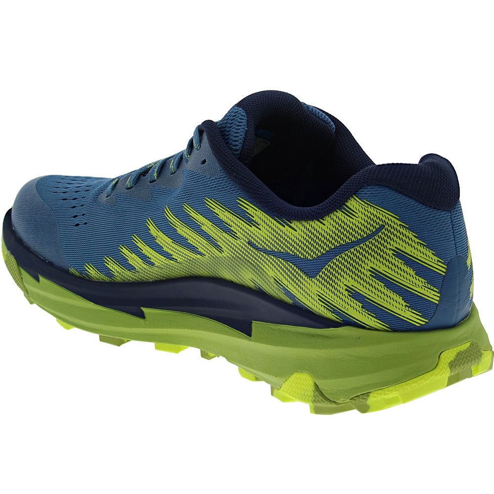 Hoka One One Torrent 3 Trail Running Shoes - Mens Blue Steel Citron Back View