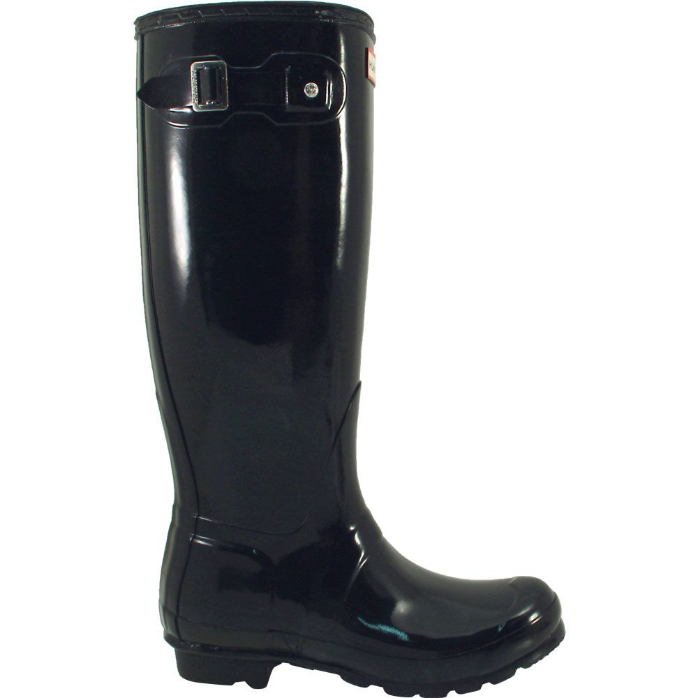 Hunter Original Tall Gloss Rain Boots - Womens Gloss Black Side View
