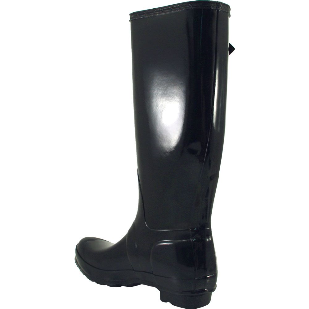 Hunter Original Tall Gloss Rain Boots - Womens Gloss Black Back View