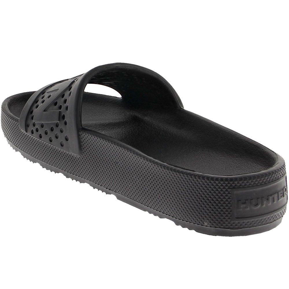 Hunter Original Molded Slide Water Sandals - Womens Black Back View