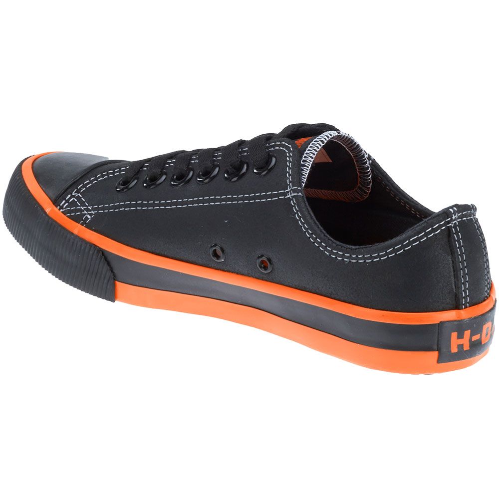 Harley Davidson Zia Leather Shoes - Womens Black Orange Leather Back View