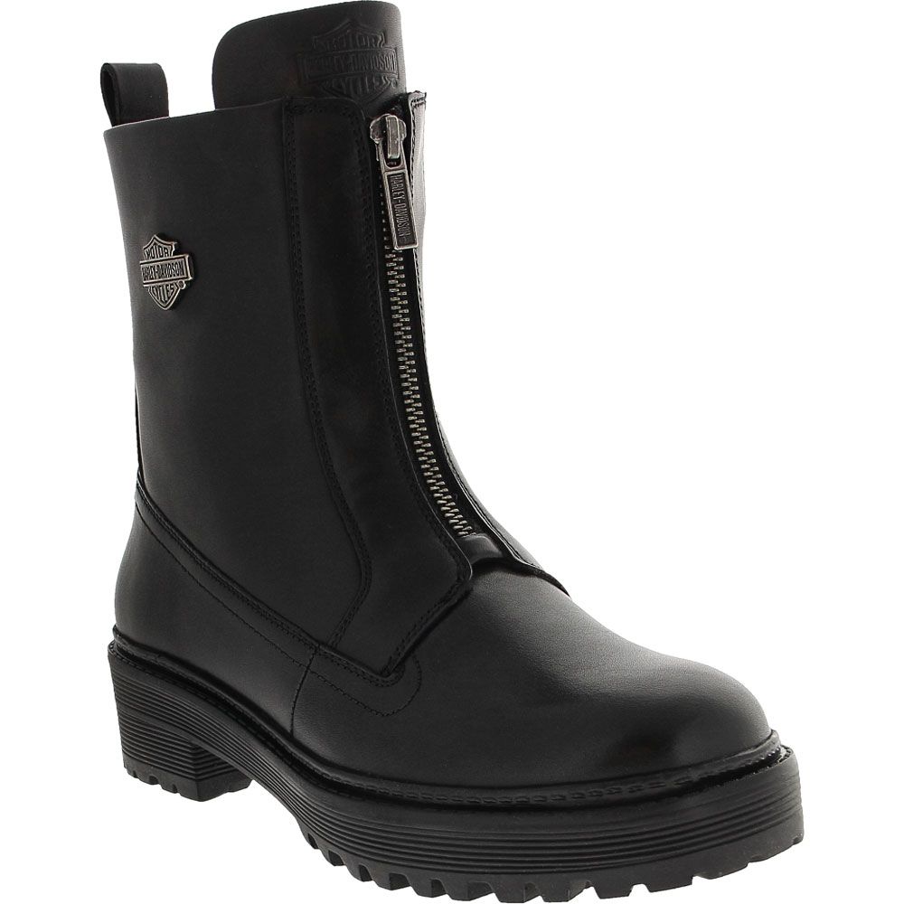 Harley Davidson Carney Front Zip Casual Boots - Womens Black