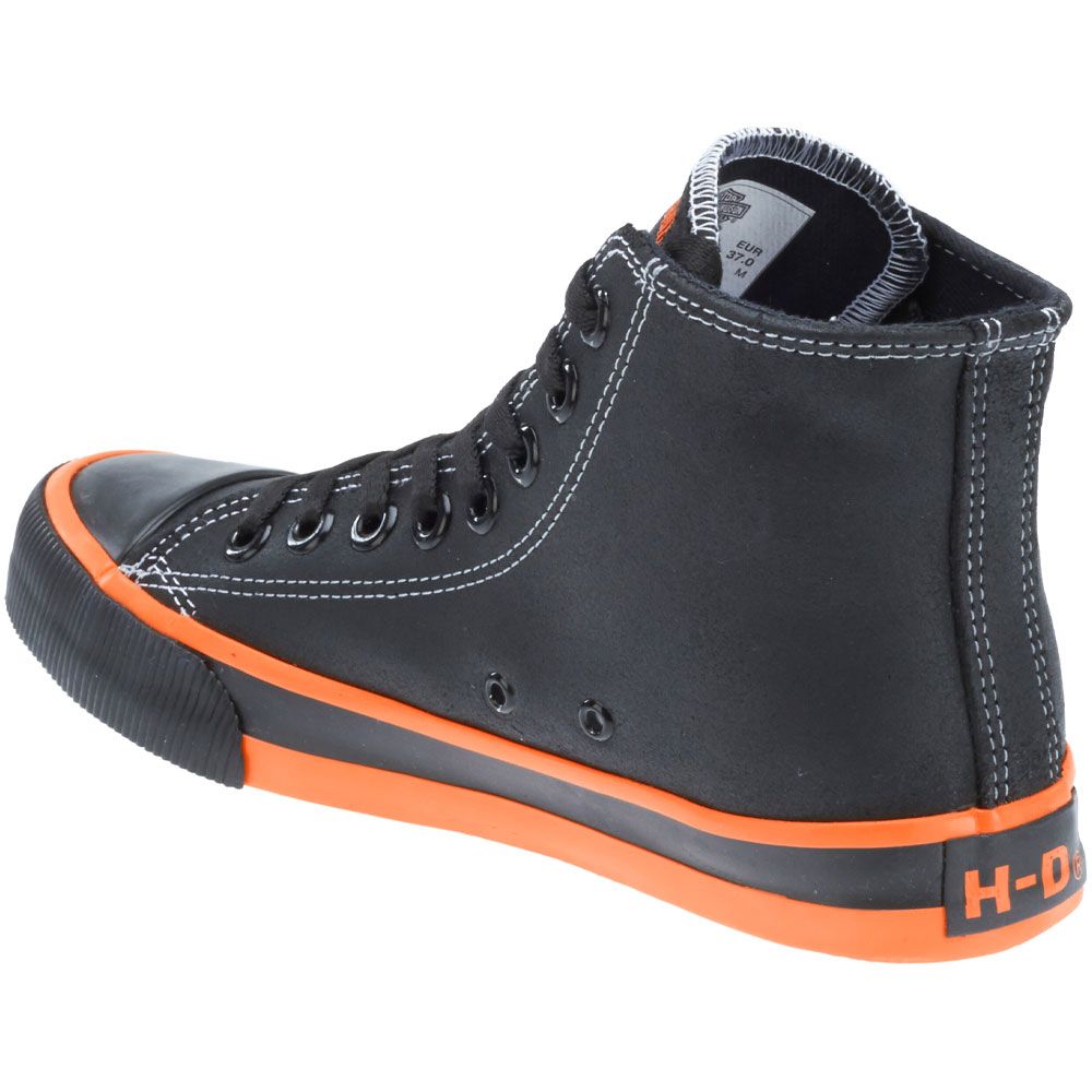 D93816 Harley-Davidson® Men's Nathan 4.25" Black Leather Hi-Top Sneakers 