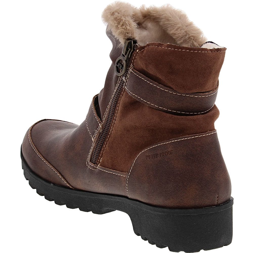 JBU Indiana Womens Water-Resistant Winter Boots Brown Back View