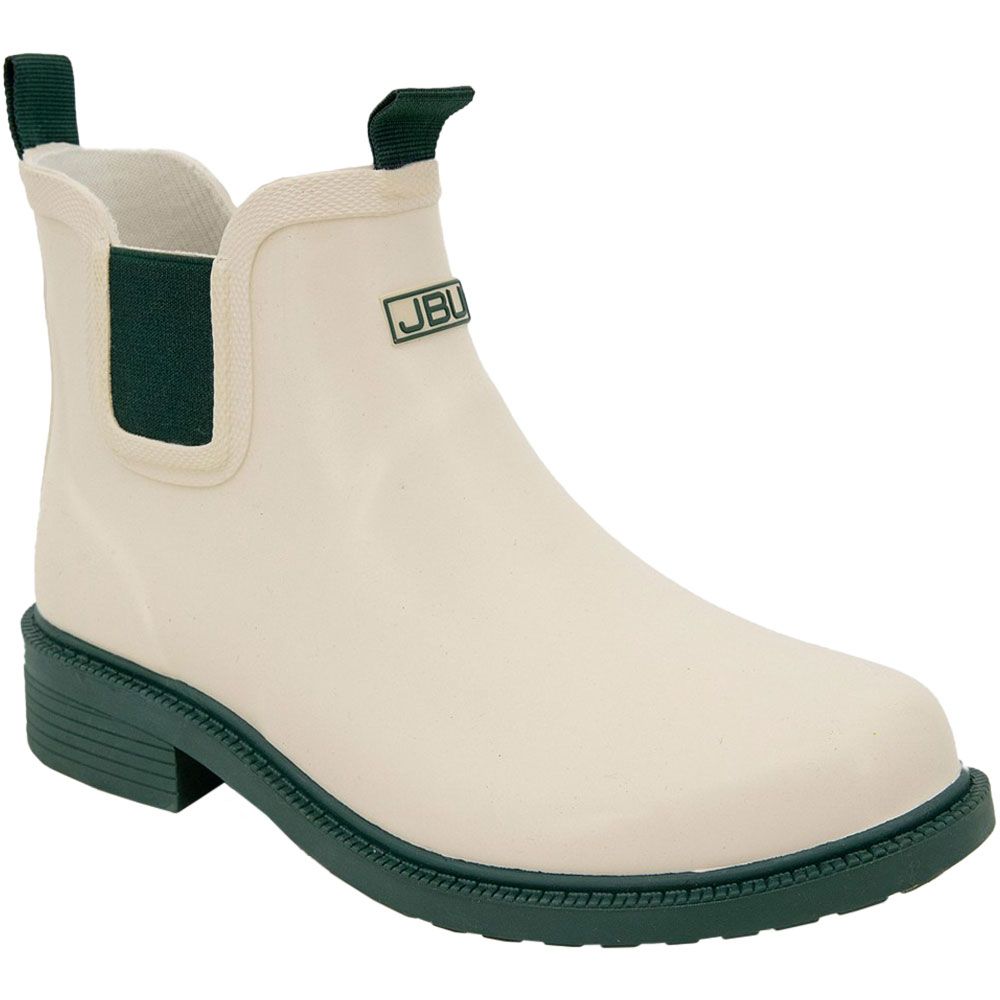 JBU Chelsea Rain Boots - Womens Cream Hunter Green