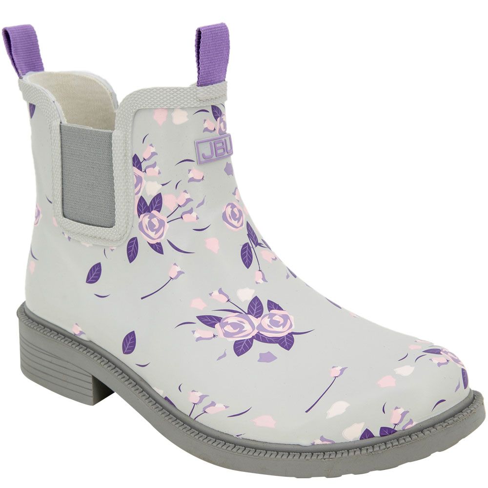 JBU Chelsea Floral Rain Boots - Womens Light Grey Floral Print