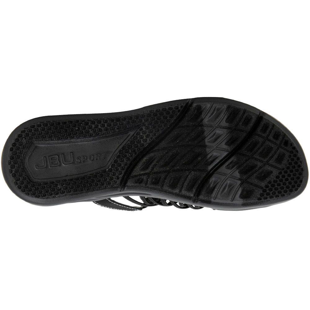 JBU Weston Slide Outdoor Sandals - Womens Black White Sole View