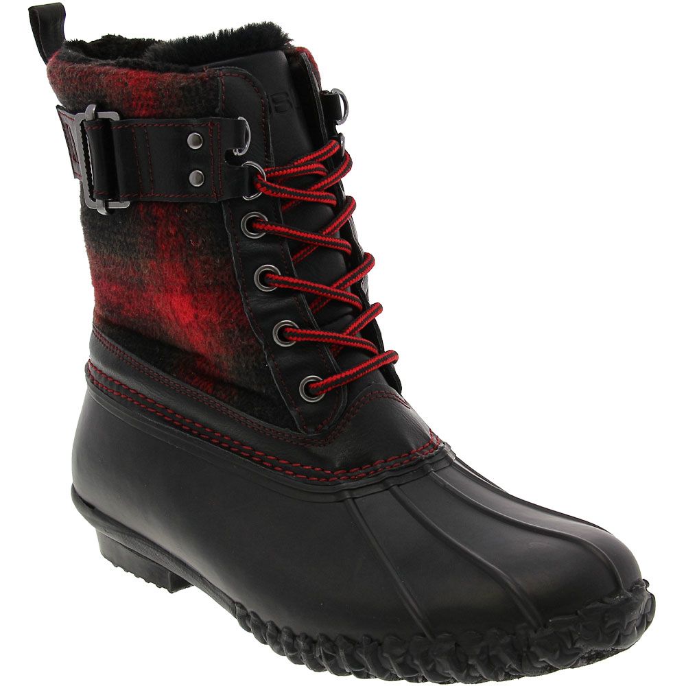JBU Vancouver Plaid Rubber Boots - Womens Black Red