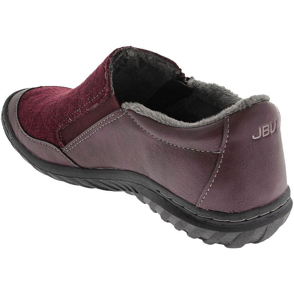 JBU Crimson Slip on Casual Shoes - Womens Wine Back View