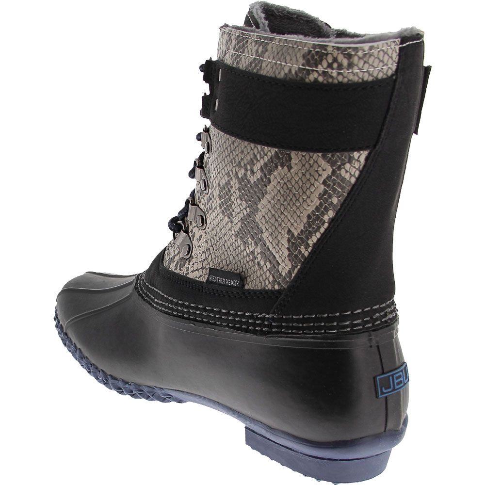JBU Calgary Weather Ready Rubber Boots - Womens Black Python Navy Back View