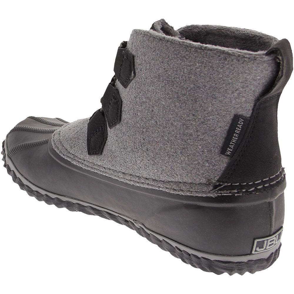 JBU Nala Weather Ready Rubber Boots - Womens Black Grey Felt Back View