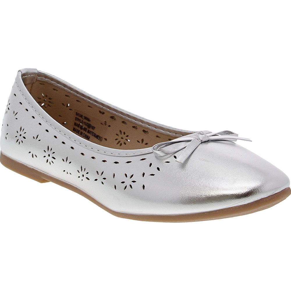 Kensie Girl 89107 Ballerina Flat Dress Shoes Silver