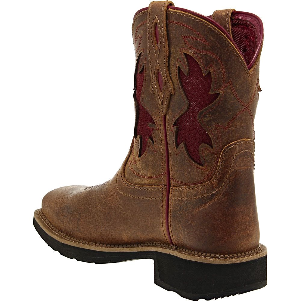 Justin Lathey Composite Toe Work Boots - Womens Brown Back View