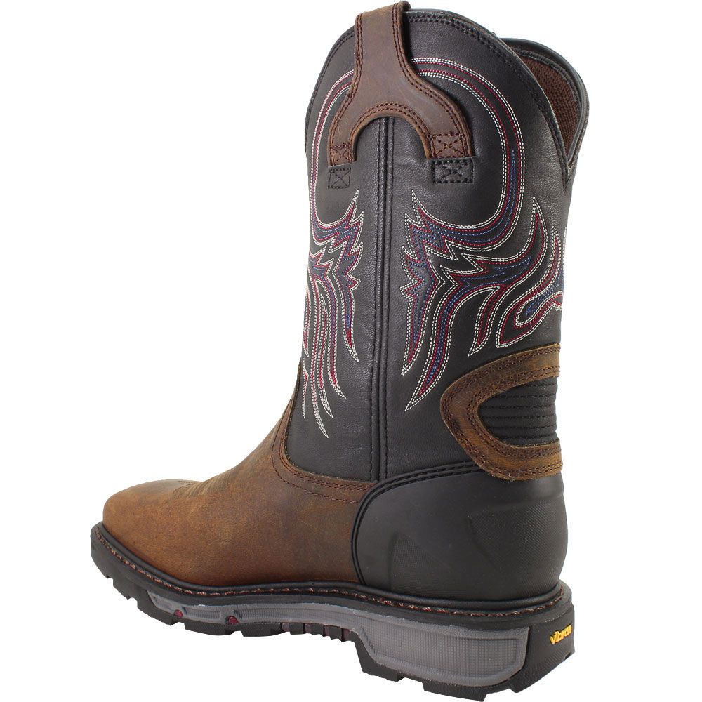 Justin Tanker WK2104 Safety Toe Work Boots - Mens Brown Back View