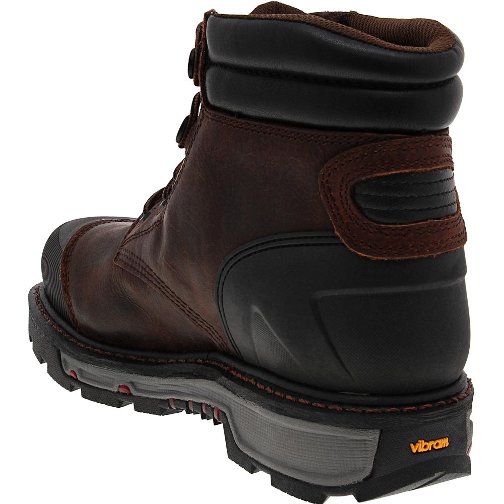 Justin Warhawk Composite Toe Work Boots - Mens Brown Back View