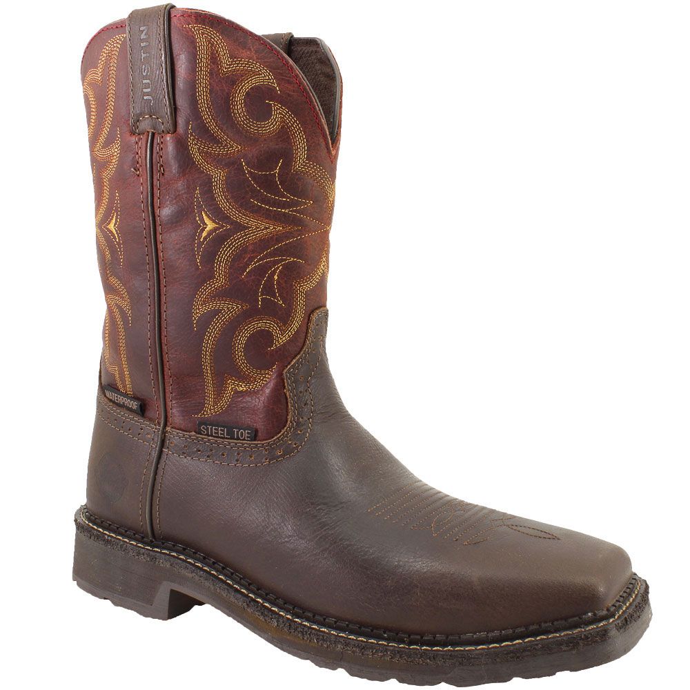 Justin Amarillo WK4317 Safety Toe Work Boots - Mens Brown