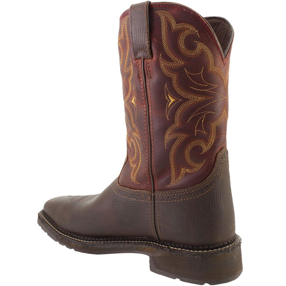Justin Amarillo WK4317 Safety Toe Work Boots - Mens Brown Back View