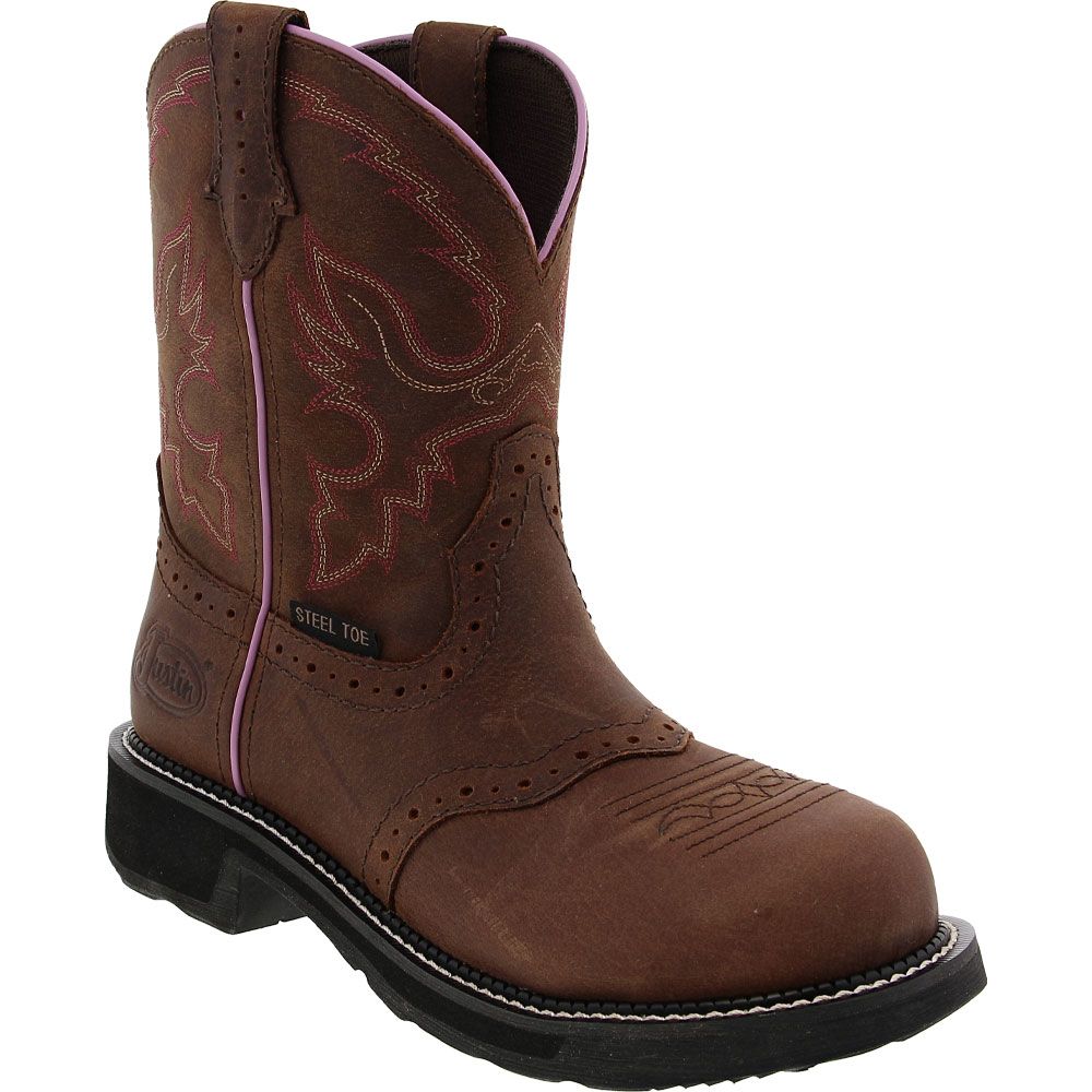 Justin Wkl9980 Safety Toe Work Boots - Womens Brown Brown