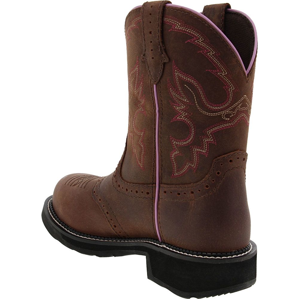 Justin Wkl9980 Safety Toe Work Boots - Womens Brown Brown Back View
