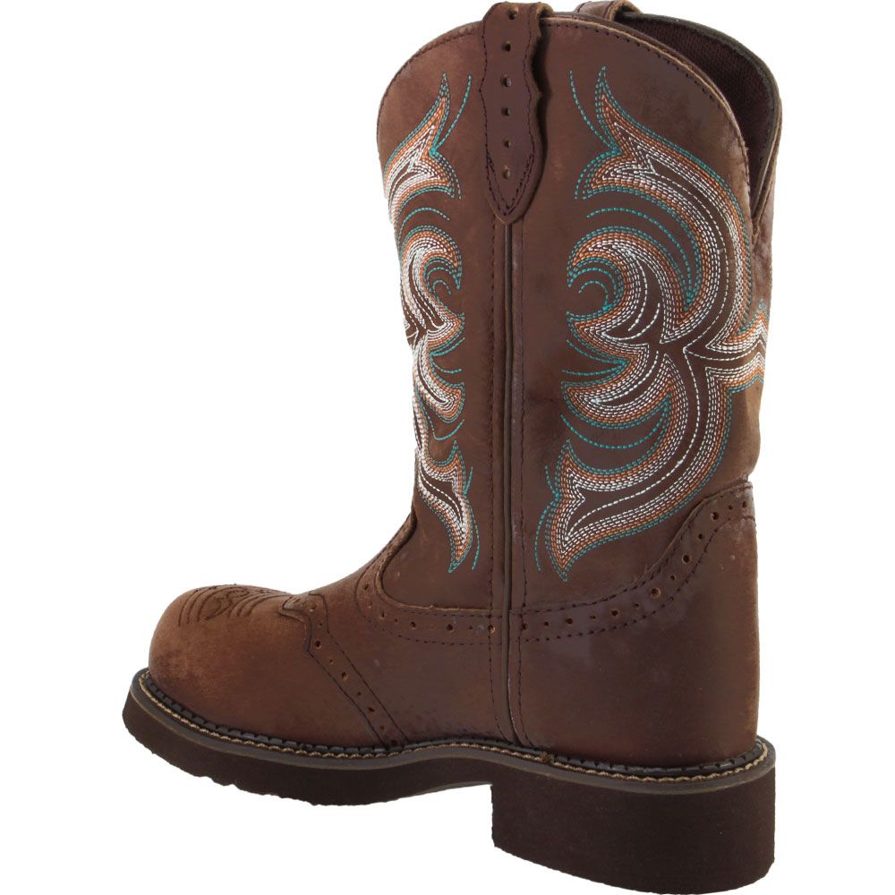 Justin Inji Brown Gypsy Steel Toe Work Boots - Womens Brown Back View