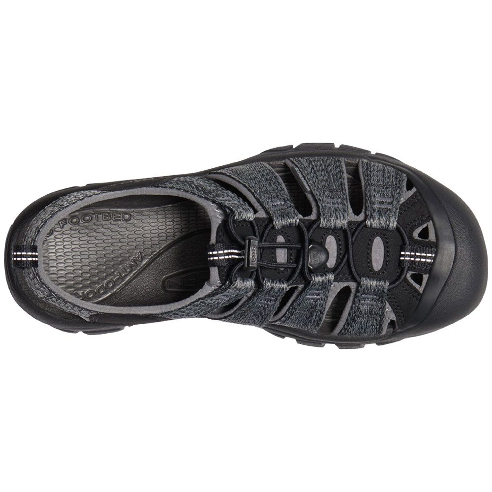 KEEN Newport H2 Outdoor Sandals - Mens Black Steel Grey Back View