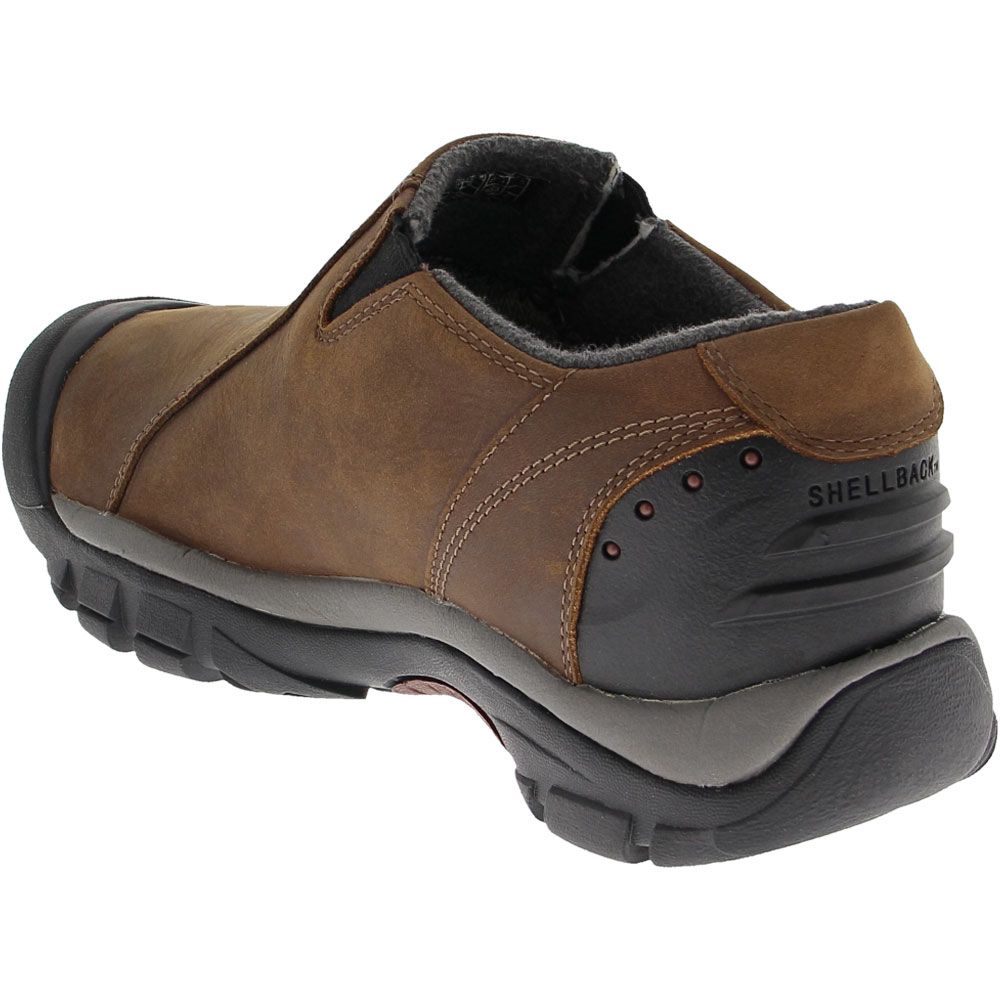 KEEN Brixen Low Casual Shoes - Mens Madder Brown Slate Black Back View