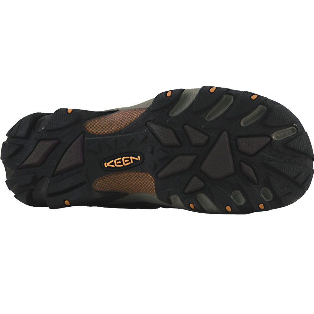 KEEN Voyageur Hiking Shoes - Mens Black Olive Inca Gold Sole View