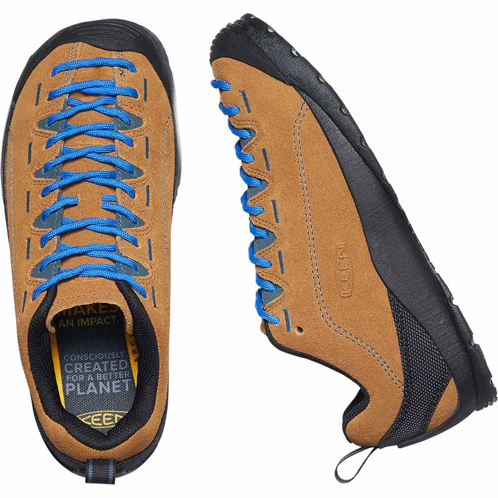 KEEN Jasper Suede Walking Shoes - Womens Cathay Spice Orion Blue Back View