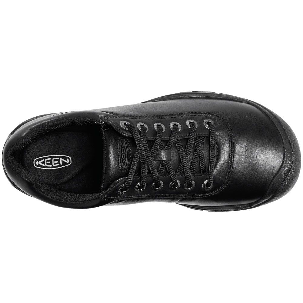 KEEN Utility PTC Dress Oxford Non-Safety Toe Work Shoes - Mens Black Back View