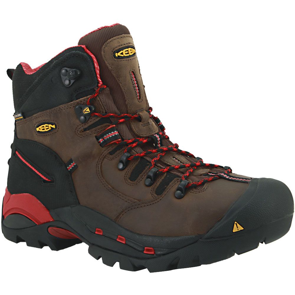 KEEN Utility Pittsburgh Boot Steel Toe Work Boots - Mens Bison Brown Red