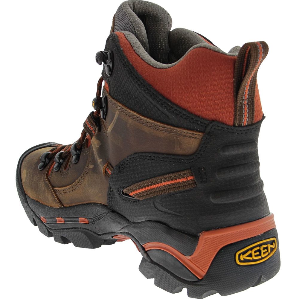 KEEN Utility Pittsburgh Boot Steel Toe Work Boots - Mens Cascade Brown Bombay Brown Back View