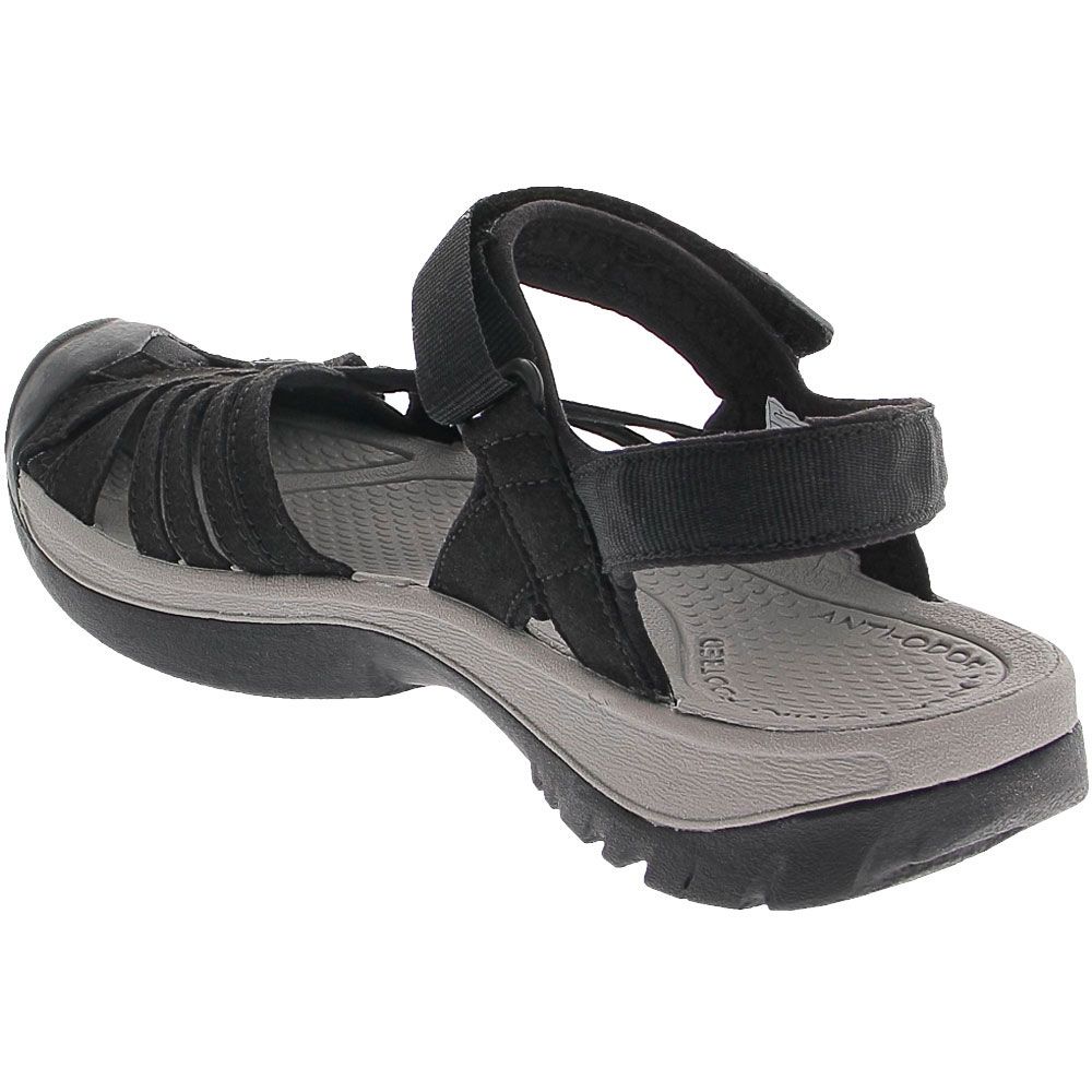 Keen Rose Sandals - Womens Black Neutral Gray Back View