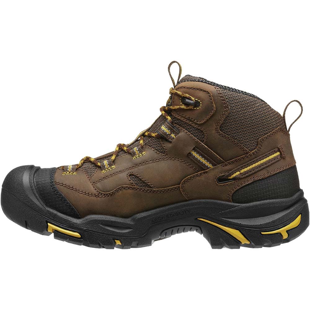 KEEN Utility Braddock Mid Steel Toe Work Boots - Mens Cascade Brown Tawny Olive Back View