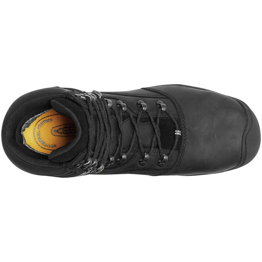 Keen Utility Louisville Mid Safety Toe Work Boots - Mens Black Back View