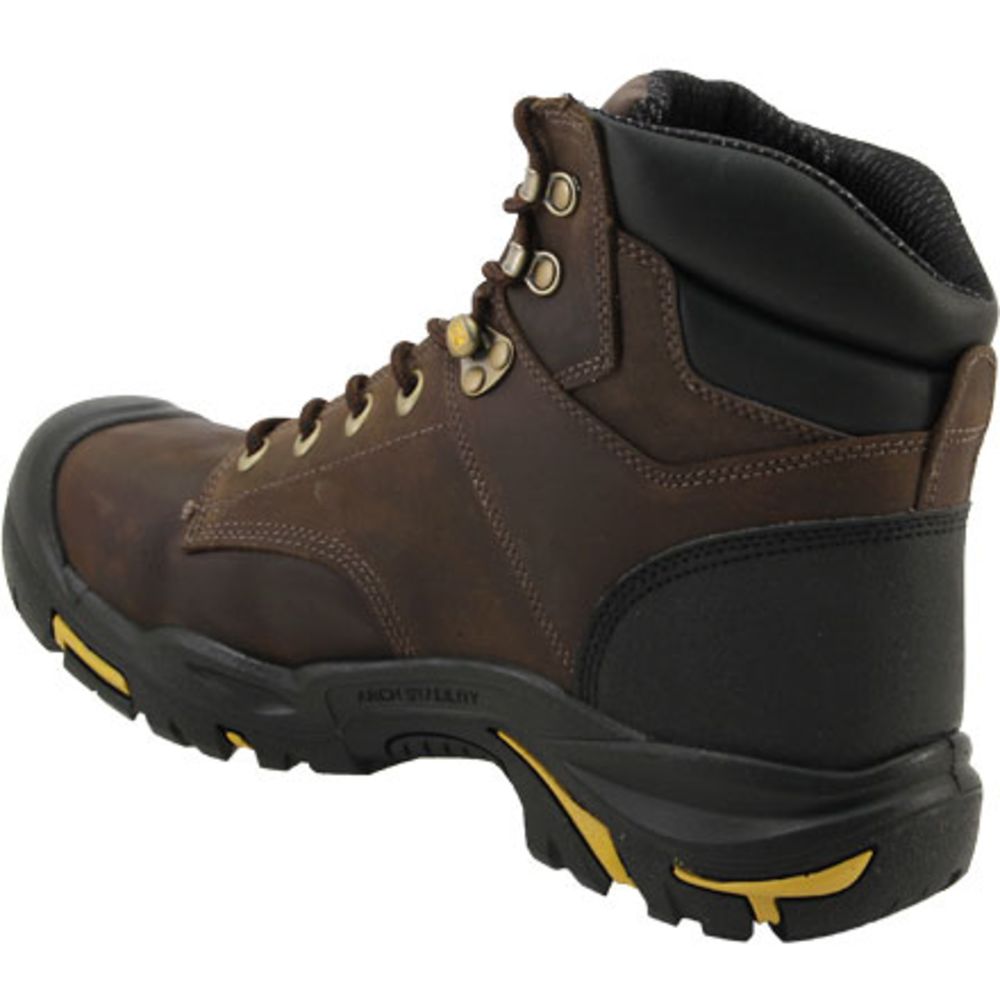 KEEN Utility Mt Vernon Mid Safety Toe Work Boots - Mens Cascade Brown Back View