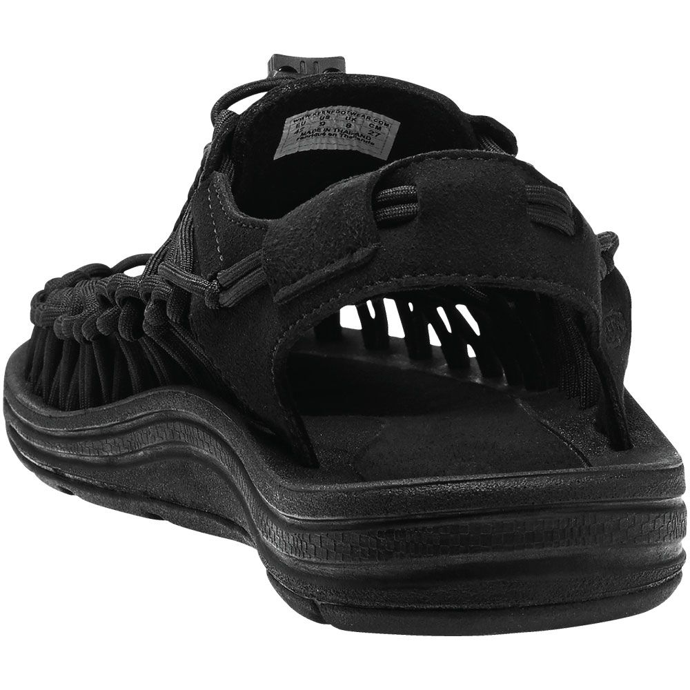 KEEN Uneek Monochrome Outdoor Sandals - Mens Black Black Back View