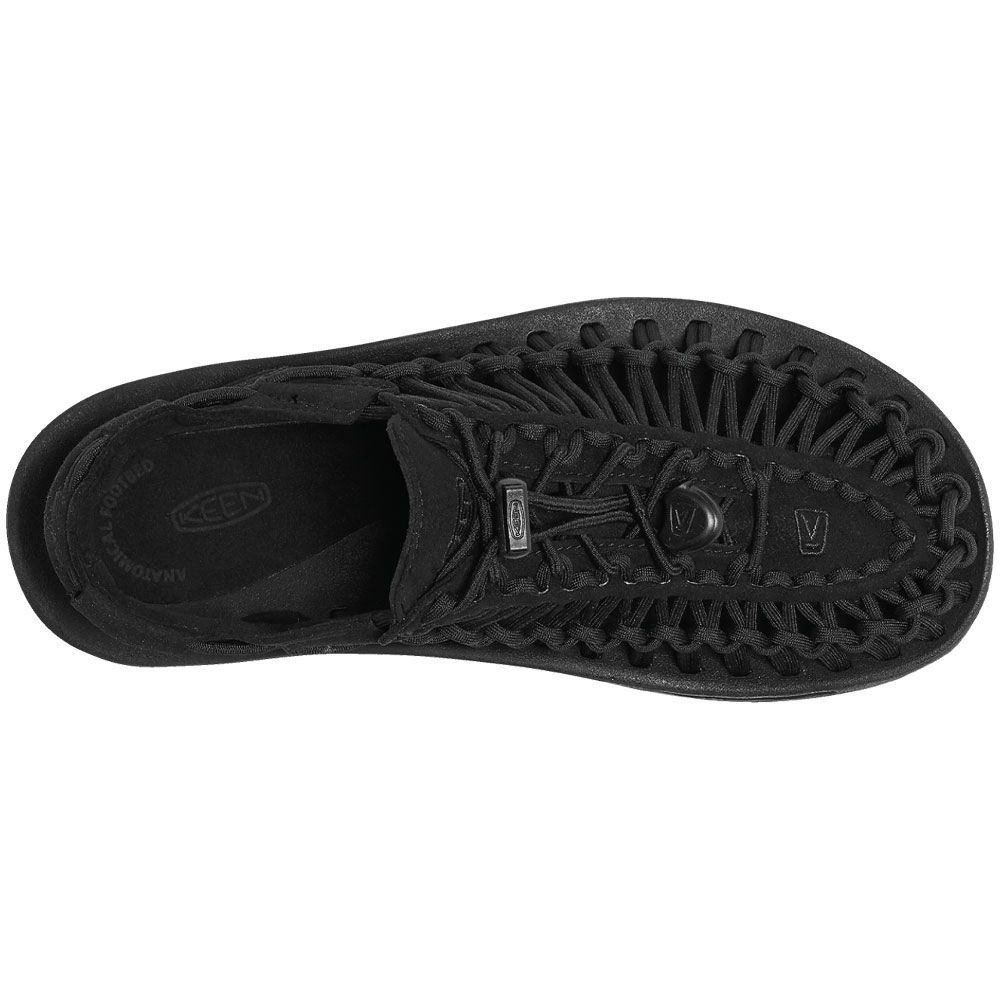 KEEN Uneek Monochrome Outdoor Sandals - Womens Black Black Back View