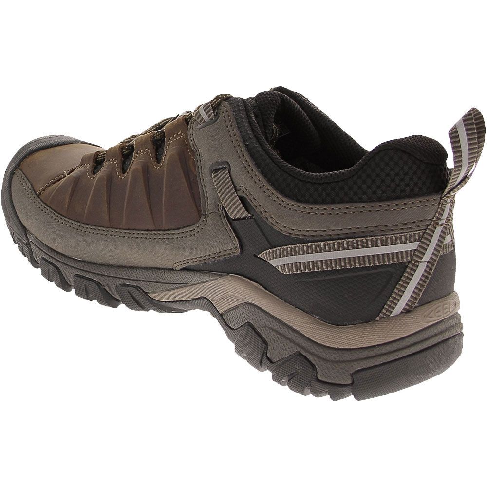 KEEN Targhee 3 Low Hiking Shoes - Mens Bungee Cord Black Brown Back View