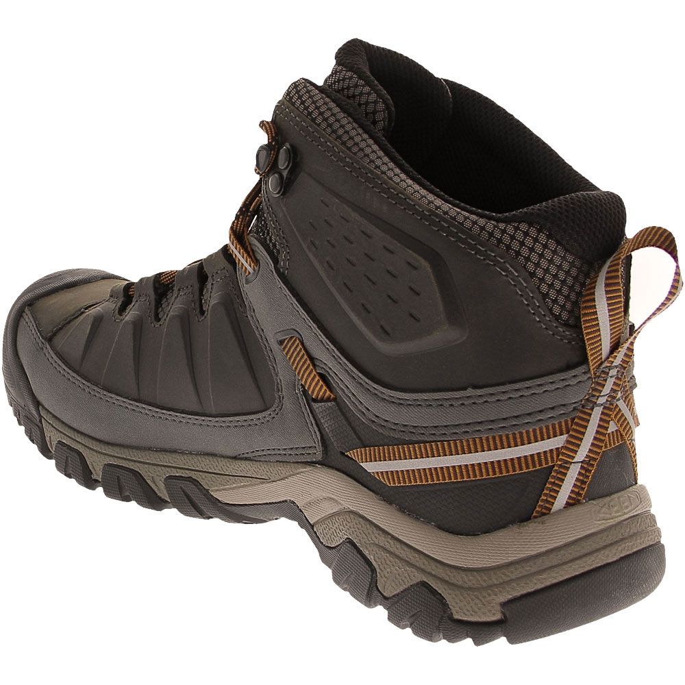 KEEN Targhee 3 Mid Wp Hiking Boots - Mens Black Olive Golden Brown Back View