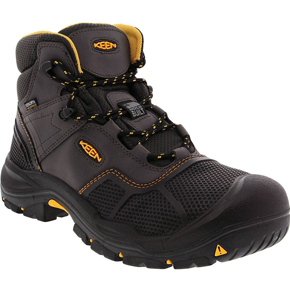 KEEN Utility Logandale Mid Safety Toe Work Boots - Mens Raven Black