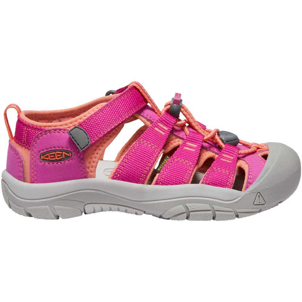 KEEN Newport H2 Outdoor Sandal - Boys | Girls Verry Berry Fusion Coral Side View