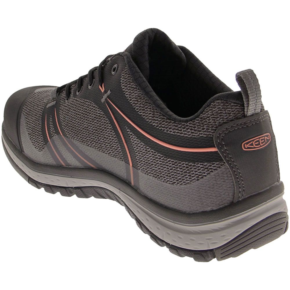 KEEN Utility Sedona Low Safety Toe Work Shoes - Womens Raven Rose Dawn Back View
