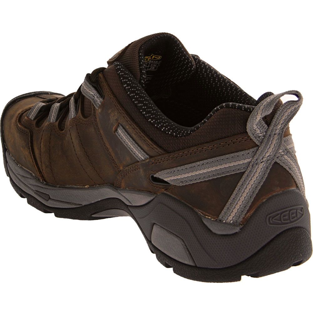 KEEN Utility Detroit Xt Low Esd Safety Toe Work Shoes - Mens Cascade Brown Gargoyle Back View