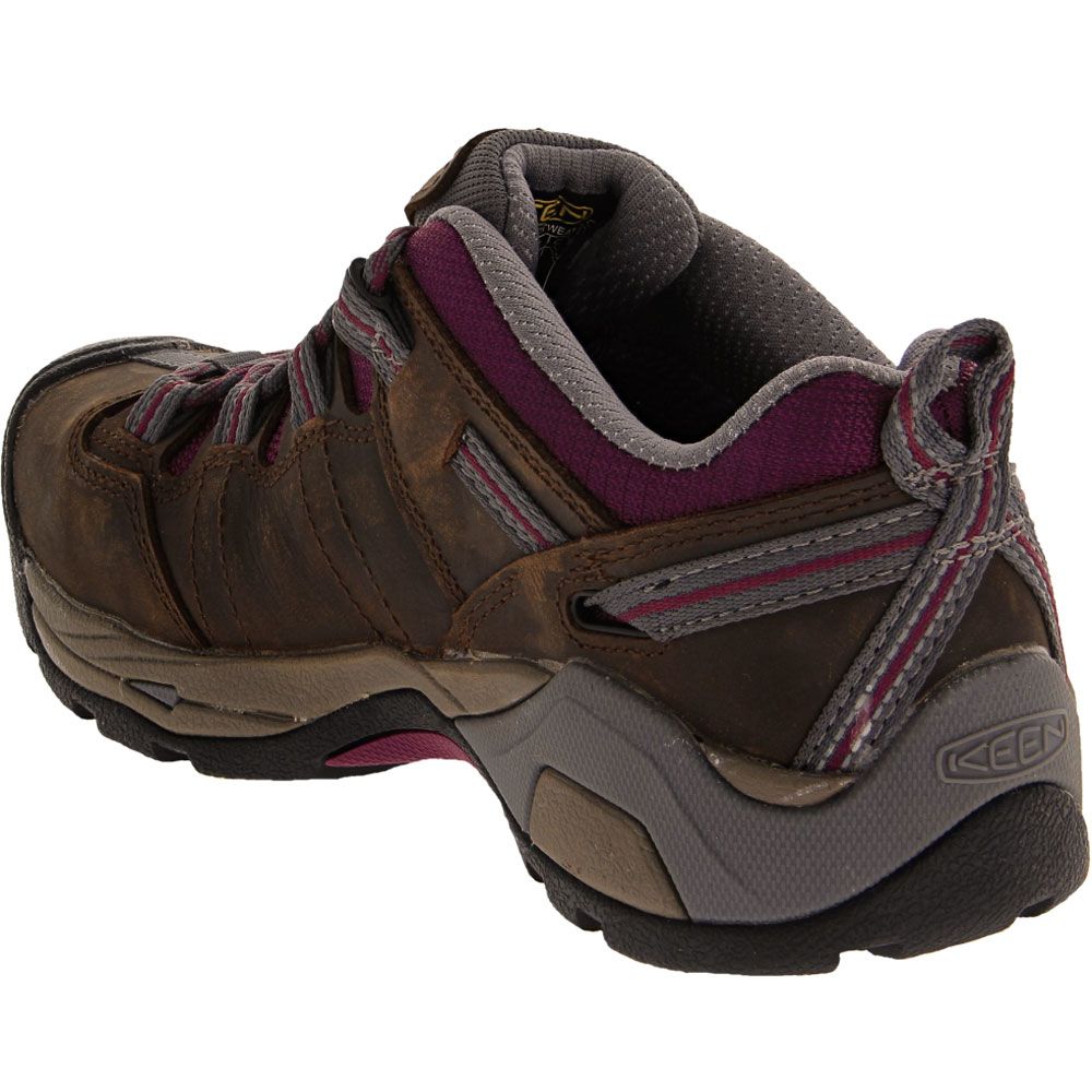 KEEN Utility Detroit Xt Low Wmns Safety Toe Work Shoes - Womens Brown Back View