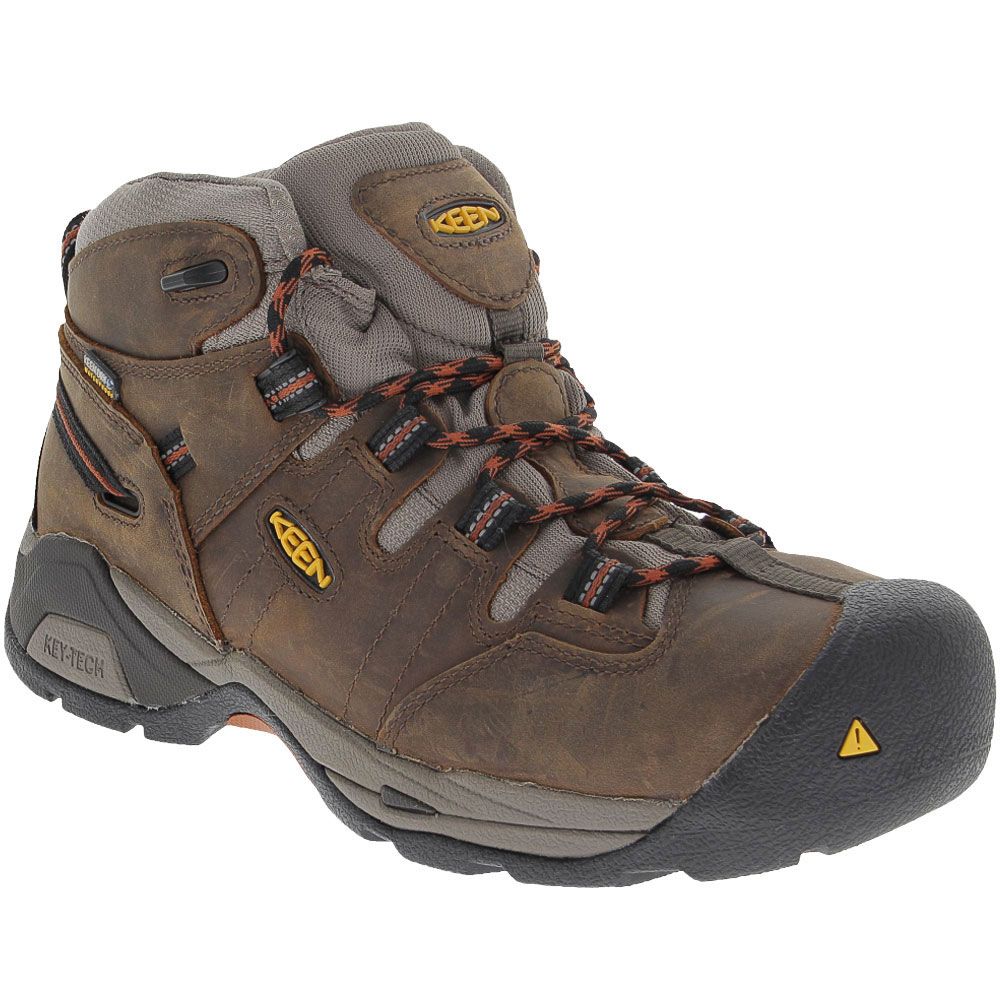 KEEN Utility Detroit Xt Soft Toe Work Boots - Mens Black Olive Brown Leather