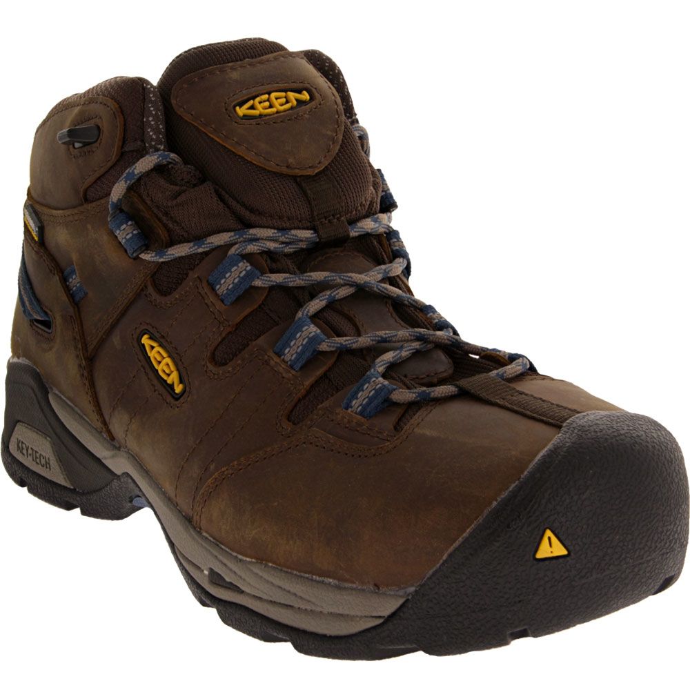 KEEN Utility Detroit Xt Mid Safety Toe Work Boots - Mens Cascade Brown Orion Blue