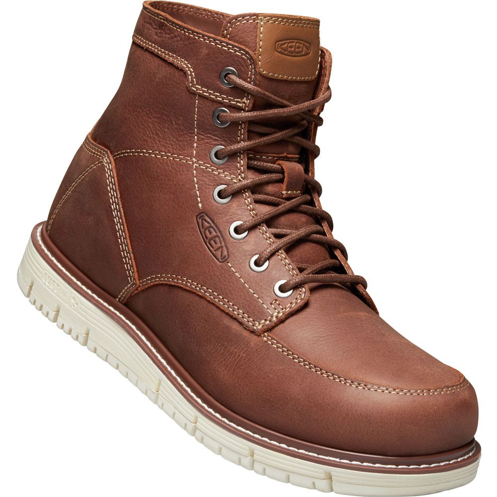 KEEN Utility San Jose 6in Non-Safety Toe Work Boots - Mens Gingerbread Off White