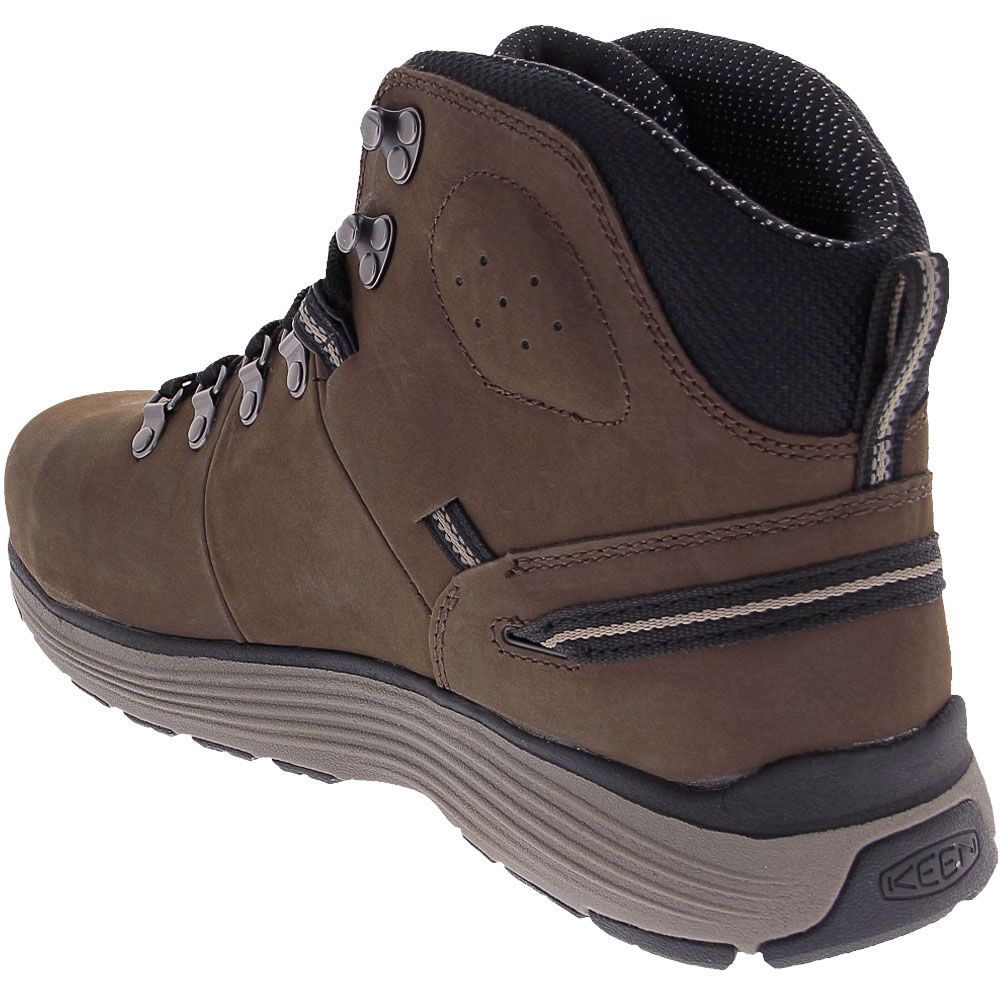 KEEN Utility Manchester Mid Safety Toe Work Boots - Mens Cascade Brown Brindle Back View