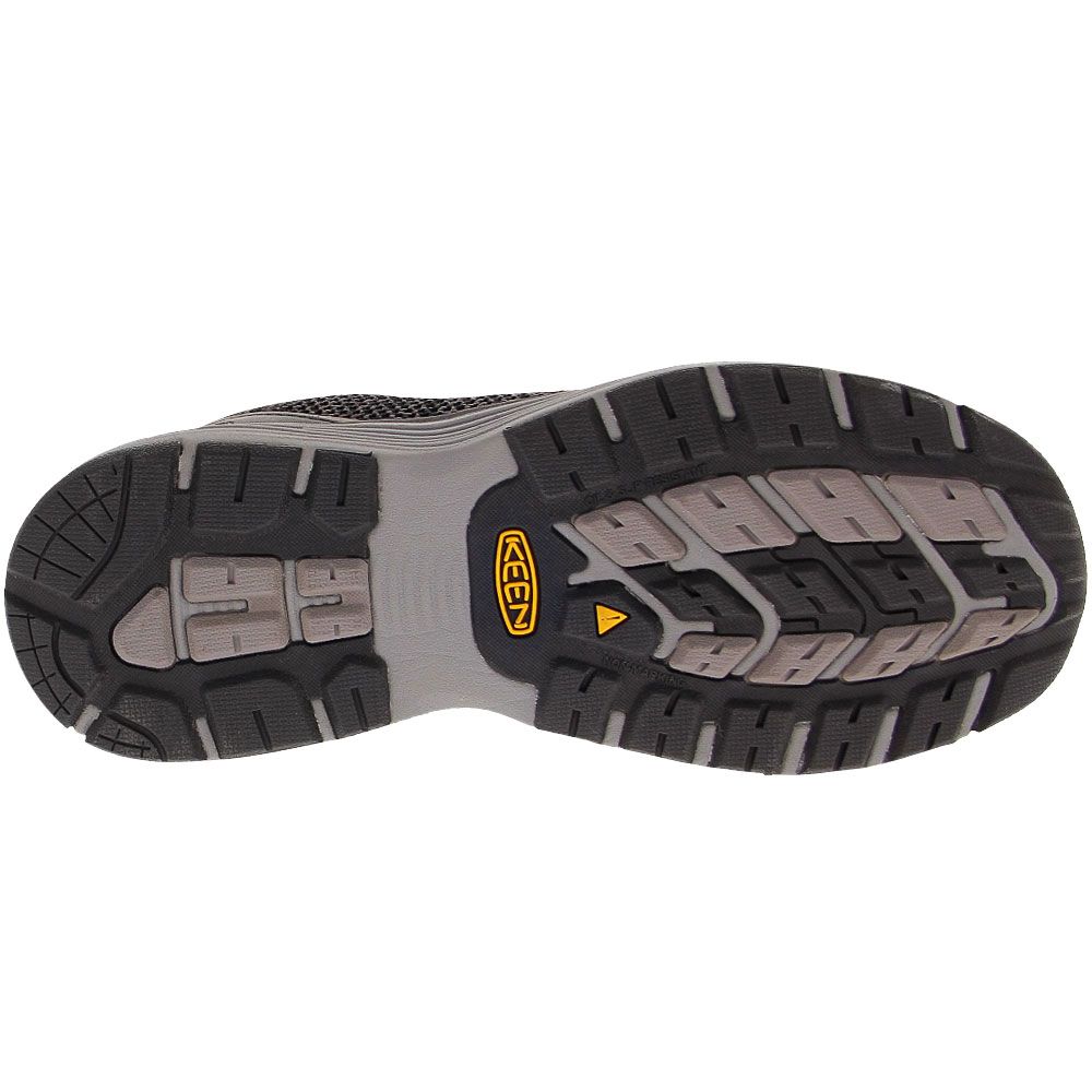 KEEN Utility Sparta Low Safety Toe Work Shoes - Mens Black Grey Flannel Sole View
